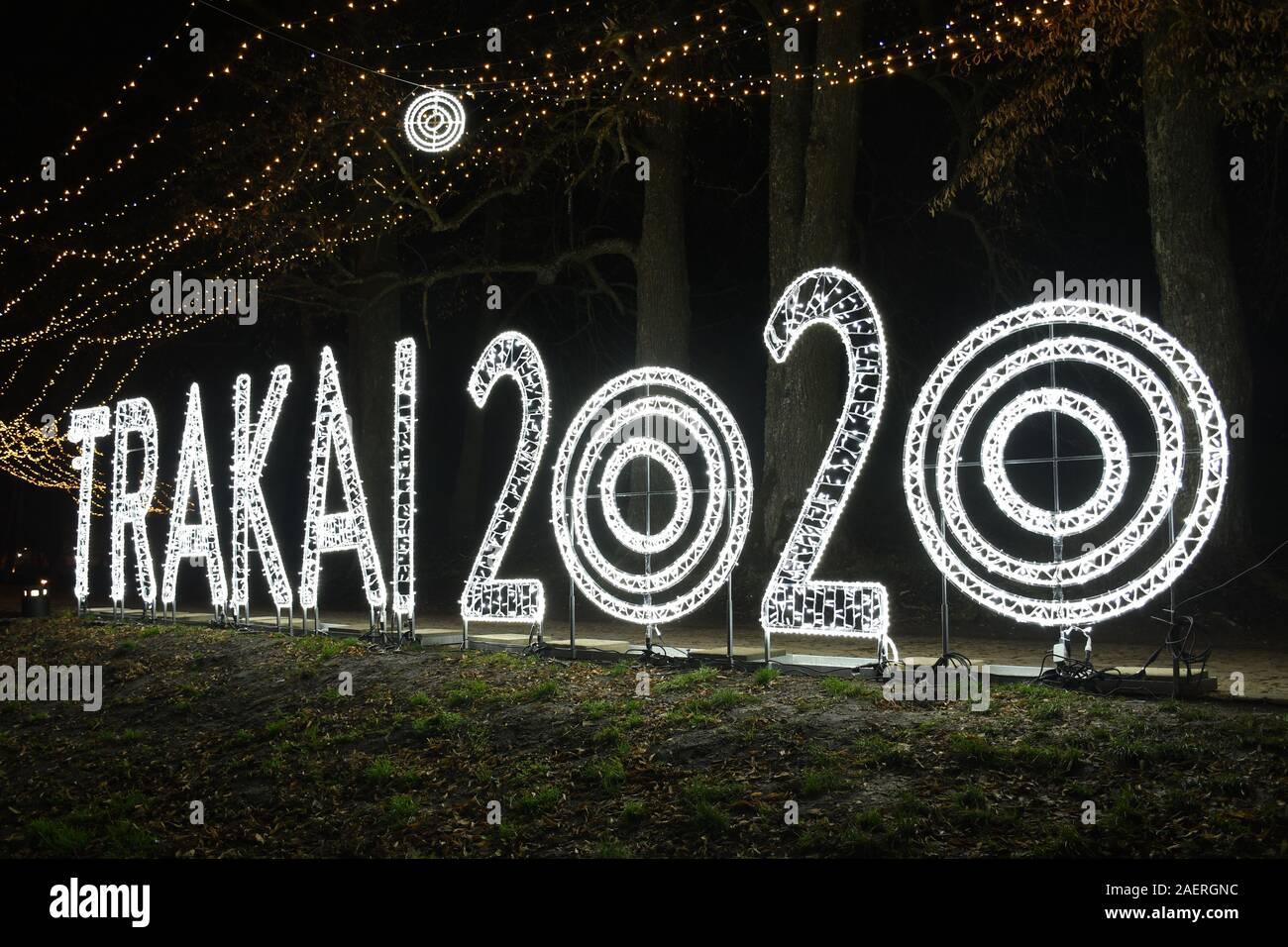 Il logo di Trakai, capitale lituana della cultura 2020 Foto Stock