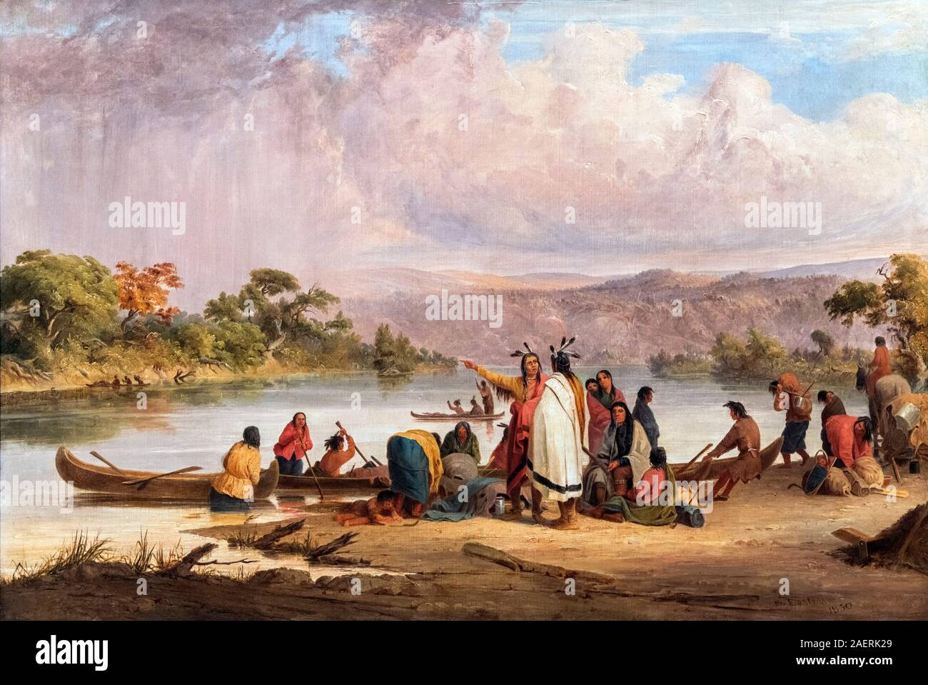 Indiani Sioux da Seth Eastman (1808-1875) olio su tela, 1850 Foto Stock