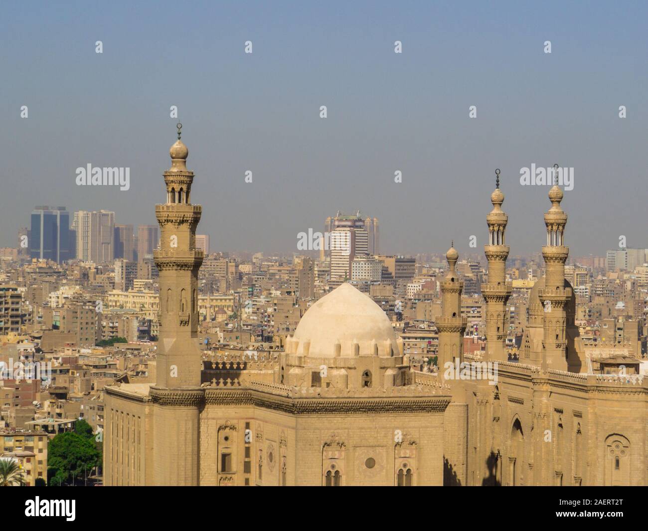 Città vista aerea dalla Cittadella del Cairo in Egitto Foto Stock