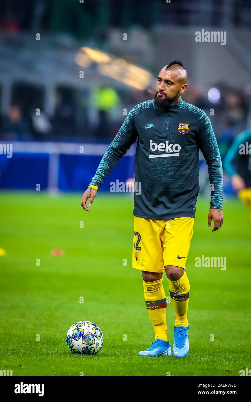 Milano, Italia, 10 dic 2019, Arturo Vidal (fc barcelona) durante il round del Torneo - Inter vs Barcellona - Calcio Champions League campionato Gli uomini - Credit: LPS/Fabrizio Carabelli/Alamy Live News Foto Stock