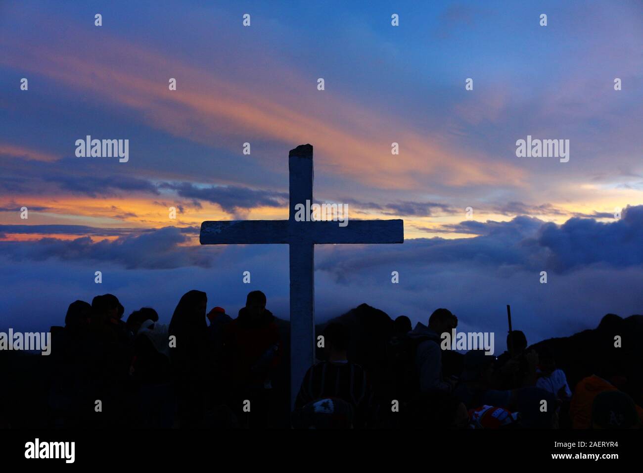 Alba con una vista al Volcán Barú in Panama III Foto Stock