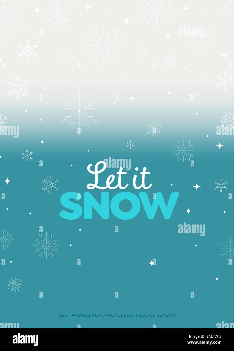 Holiday sfondo, biglietto di auguri design con i fiocchi di neve. Illustrazione Vettoriale. Illustrazione Vettoriale