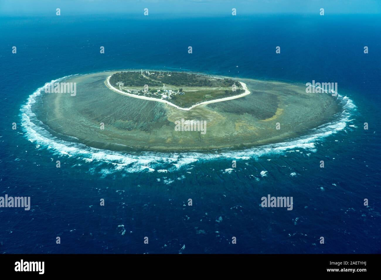 Vista aerea di Lady Elliot Island nel Queensland, in Australia. Foto Stock