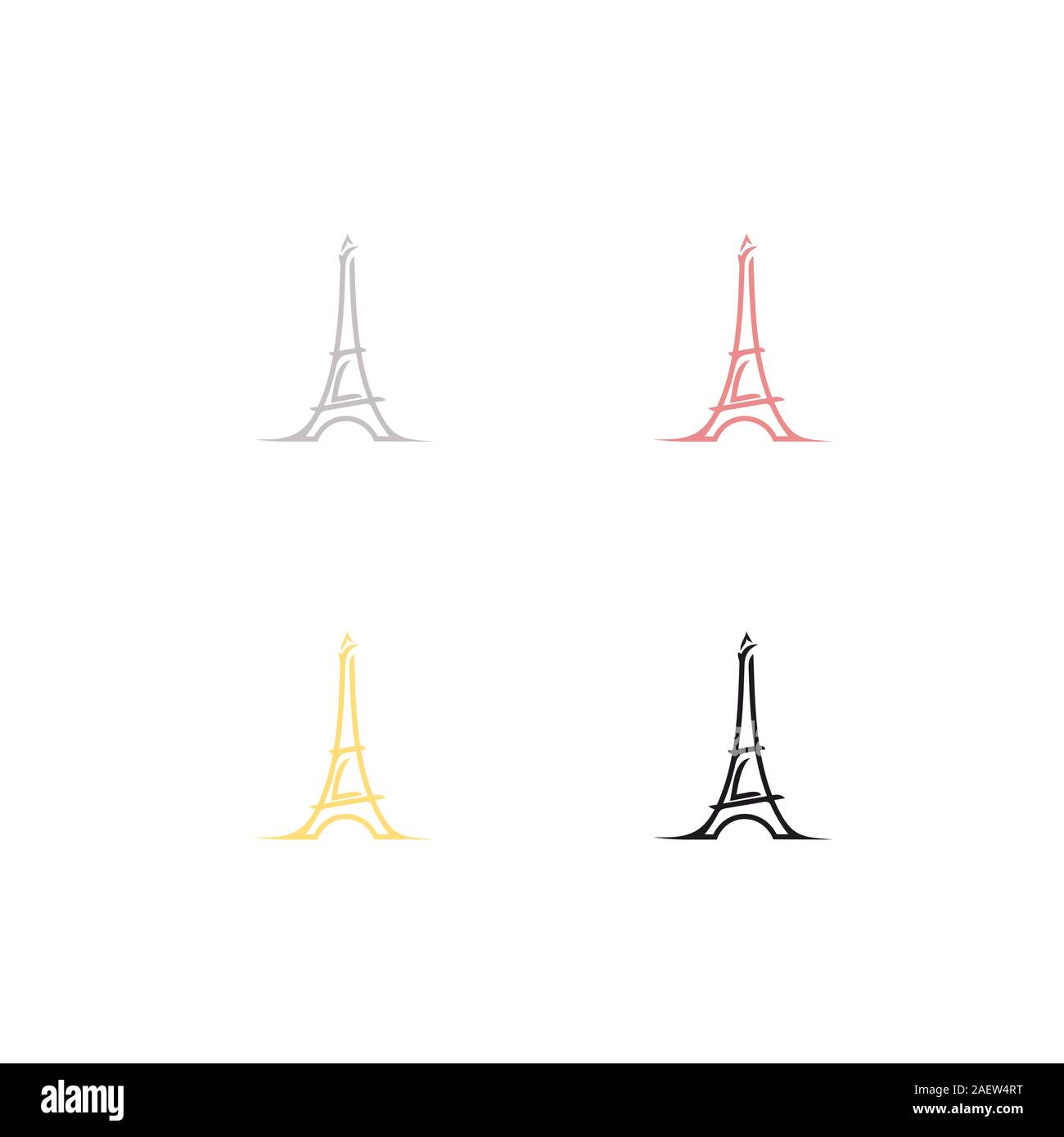 Francia Parigi Torre Eiffel Logo design ispirazione Illustrazione Vettoriale