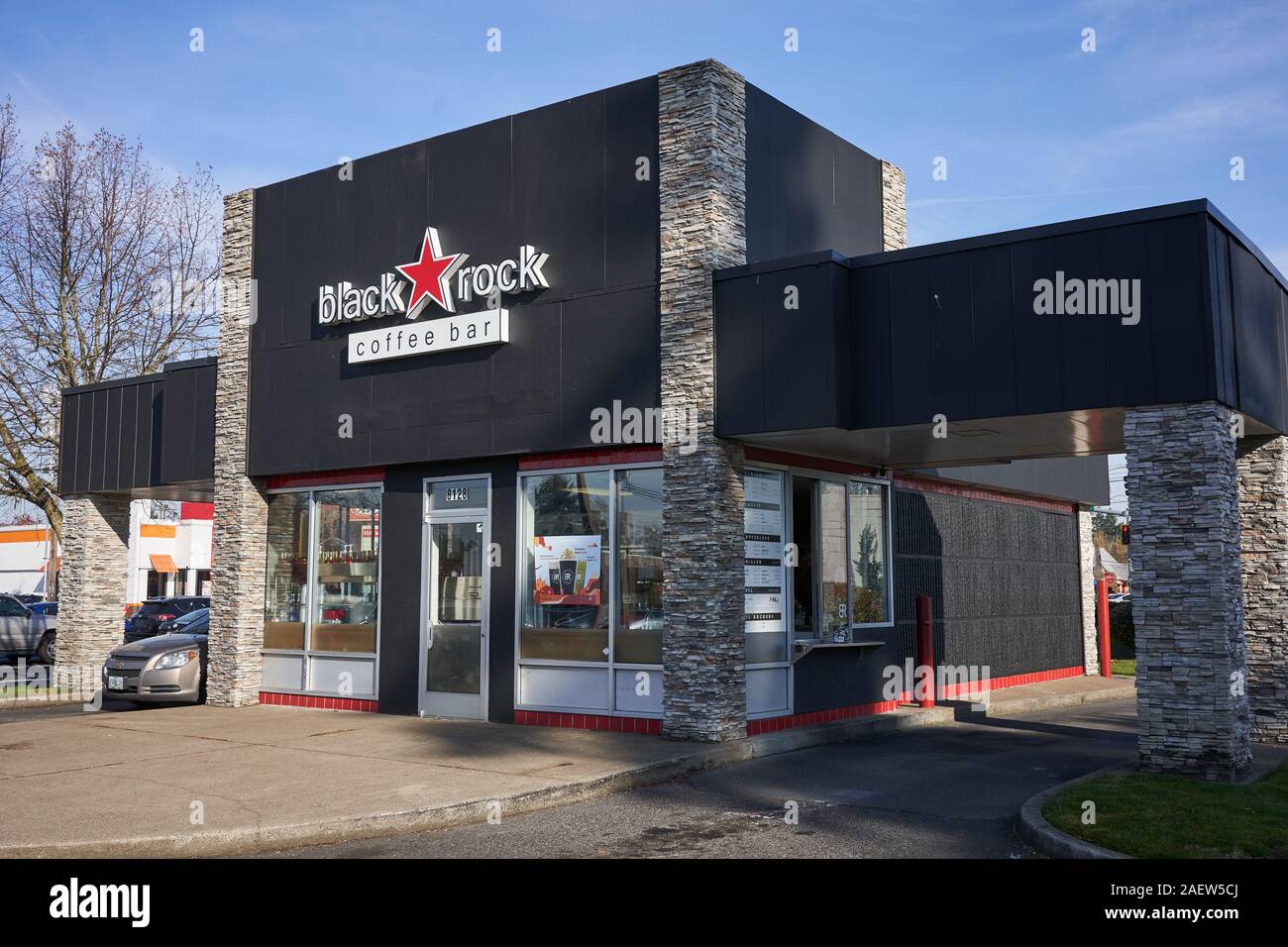 Un locale al Black Rock Coffee Bar a Portland, Oregon, visto venerdì 8 novembre 2019. Foto Stock
