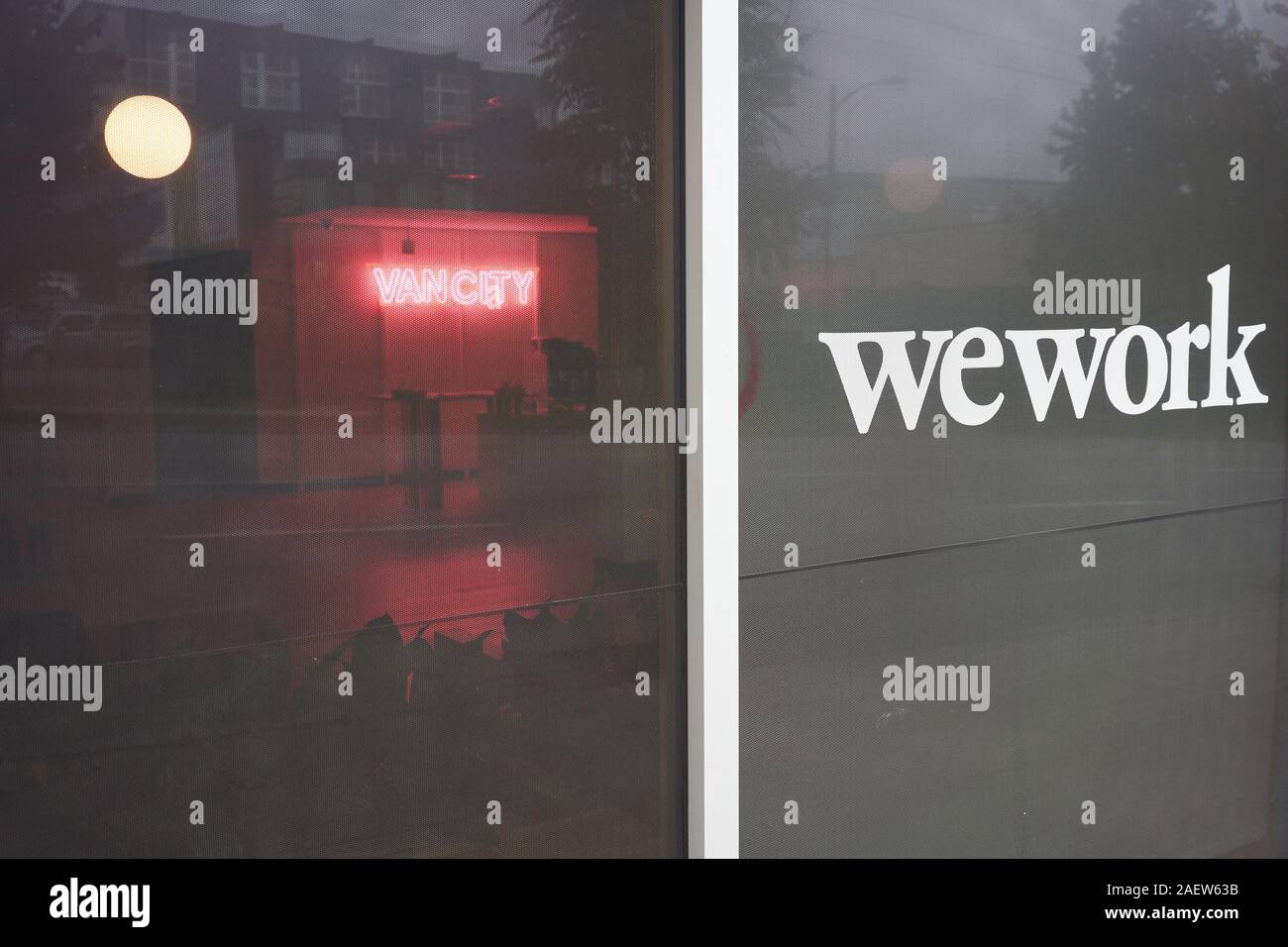 Vancouver, BC, Canada - Ott 12, 2019: Un WeWork co-working space location a Vancouver. Foto Stock
