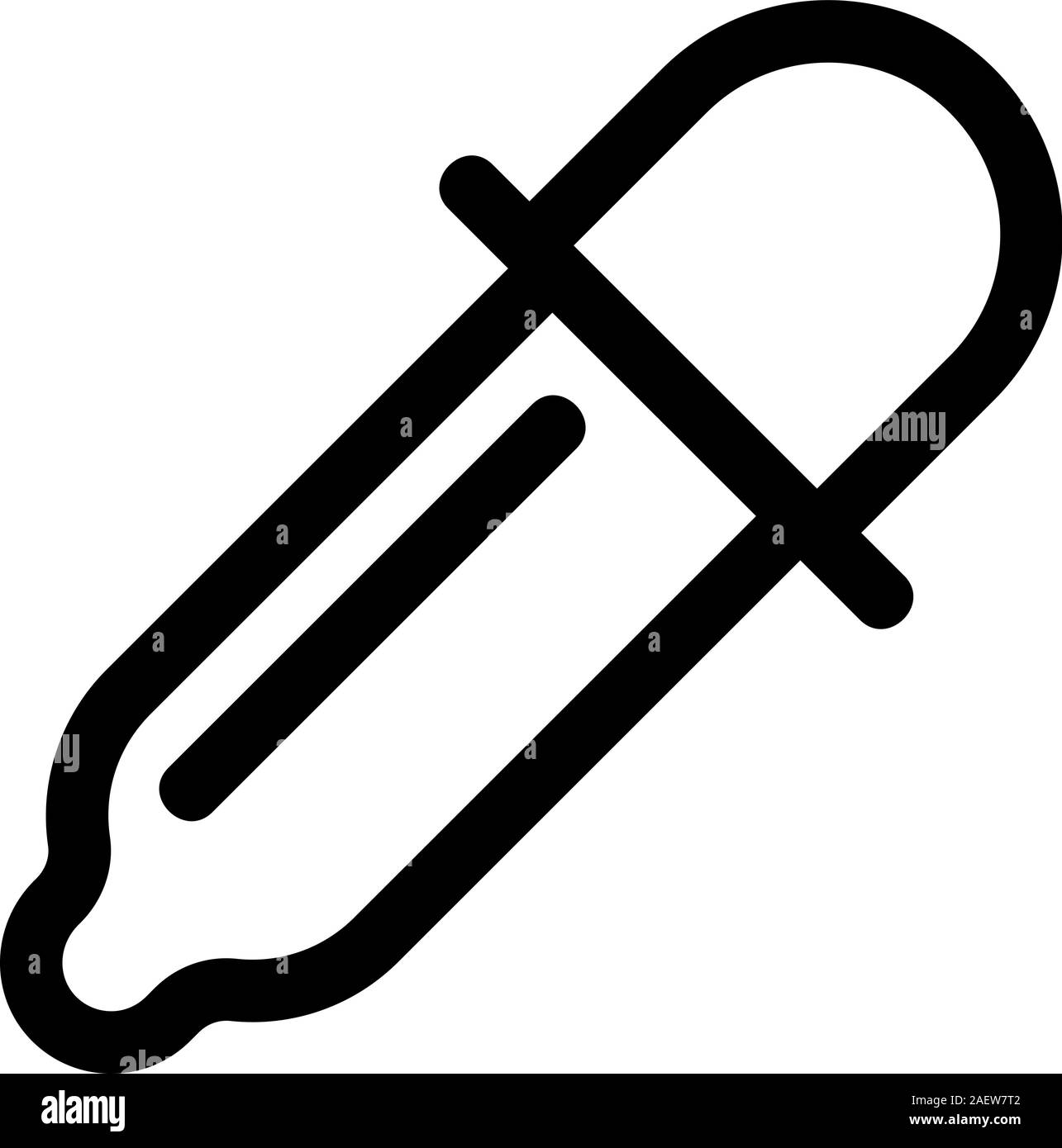 vettore icona pipetta. Illustrazione del simbolo del contorno isolato Illustrazione Vettoriale