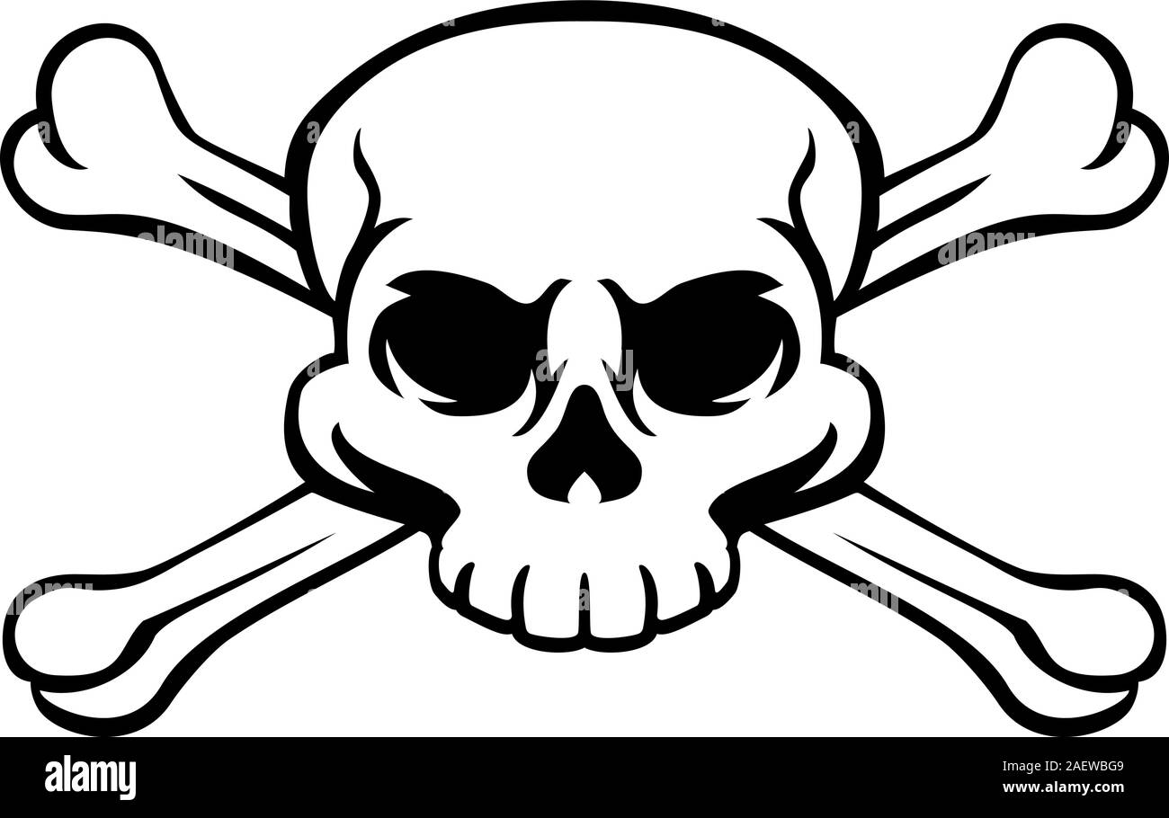 Cranio e Crossbones pirata Jolly Roger Illustrazione Vettoriale