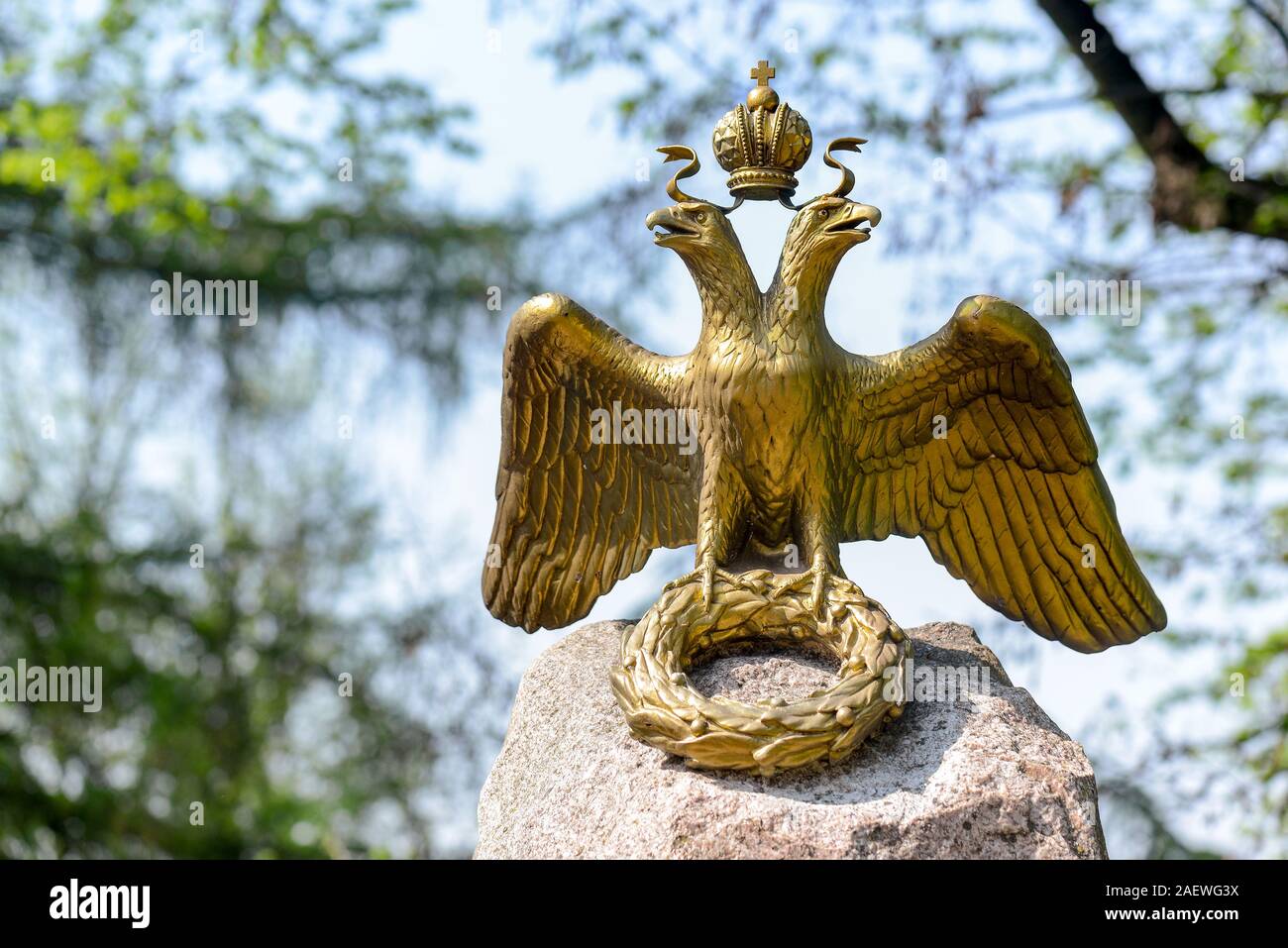 Aquila a due teste in memoria di russo e francese eserciti arrestato nel 1812 Foto Stock