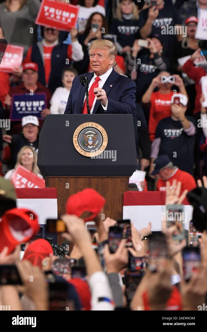 HERSHEY PA - Dicembre 10 : U.S. Presidente Donald Trump assiste una campagna rally su dicembre 10, 2019 al Centro Giant di Hershey, Pennsylvania. Foto Stock