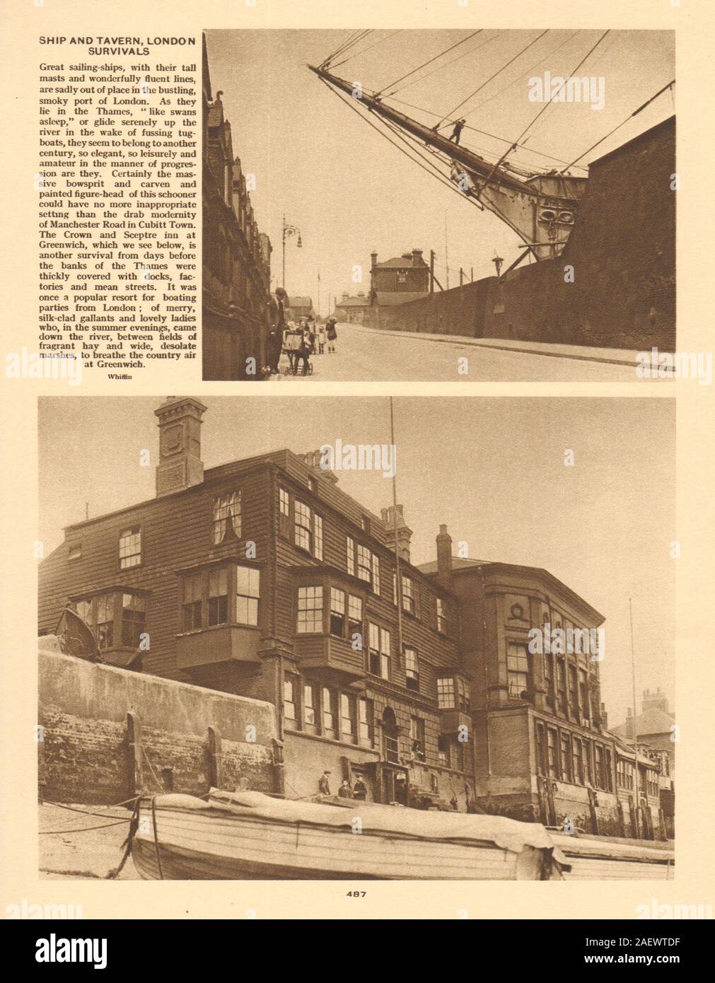 Goletta, Manchester Road, Cubitt Town. Crown & scettro Inn, Greenwich 1926 Foto Stock