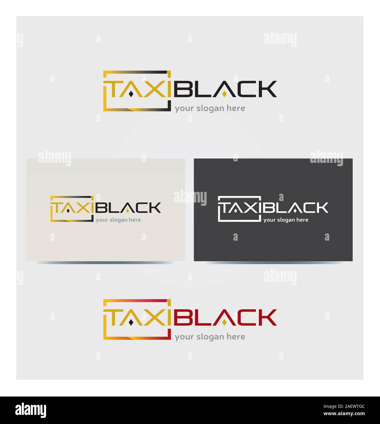 Logo per taxi Van, Business Card Mock up in diversi colori Illustrazione Vettoriale