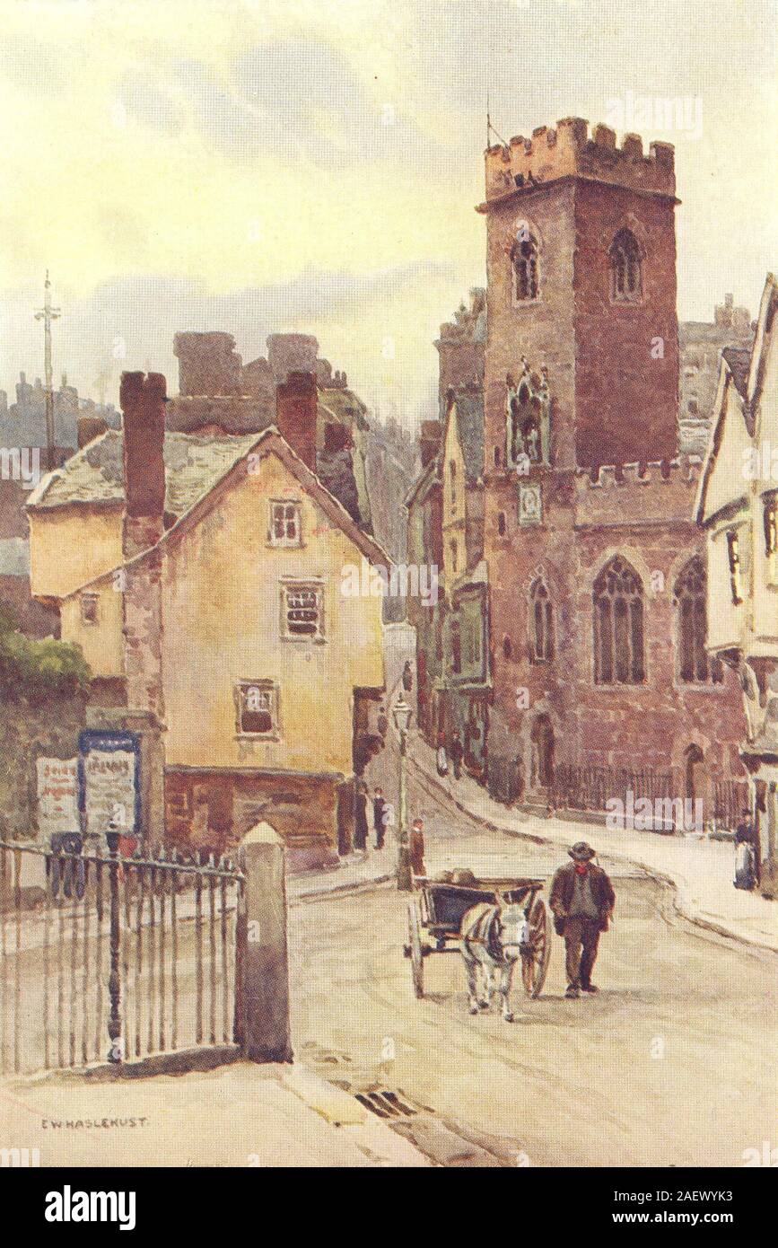 Santa Maria passi, Exeter. Devon. Da Ernest Haslehust 1920 old vintage print Foto Stock