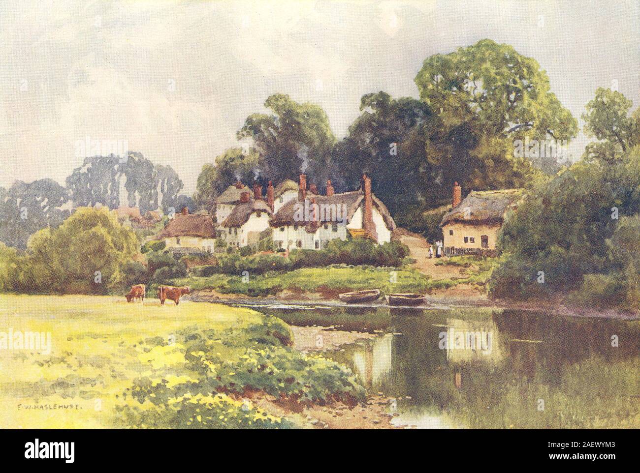 La contessa Weir, Exeter. Devon. Da Ernest Haslehust 1920 old vintage print Foto Stock