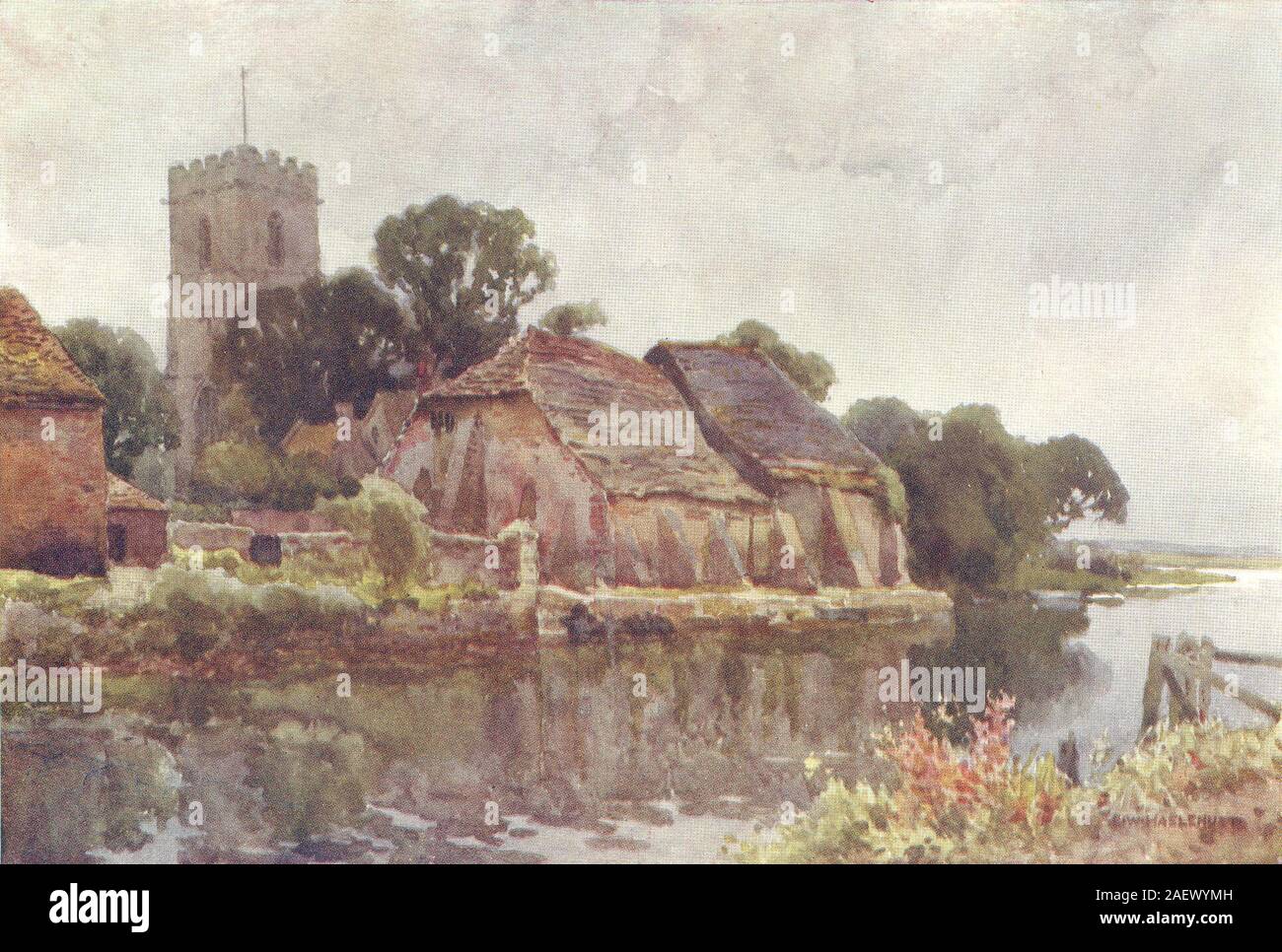 Wareham. Il Dorset. Da Ernest Haslehust 1920 old vintage delle immagini di stampa Foto Stock