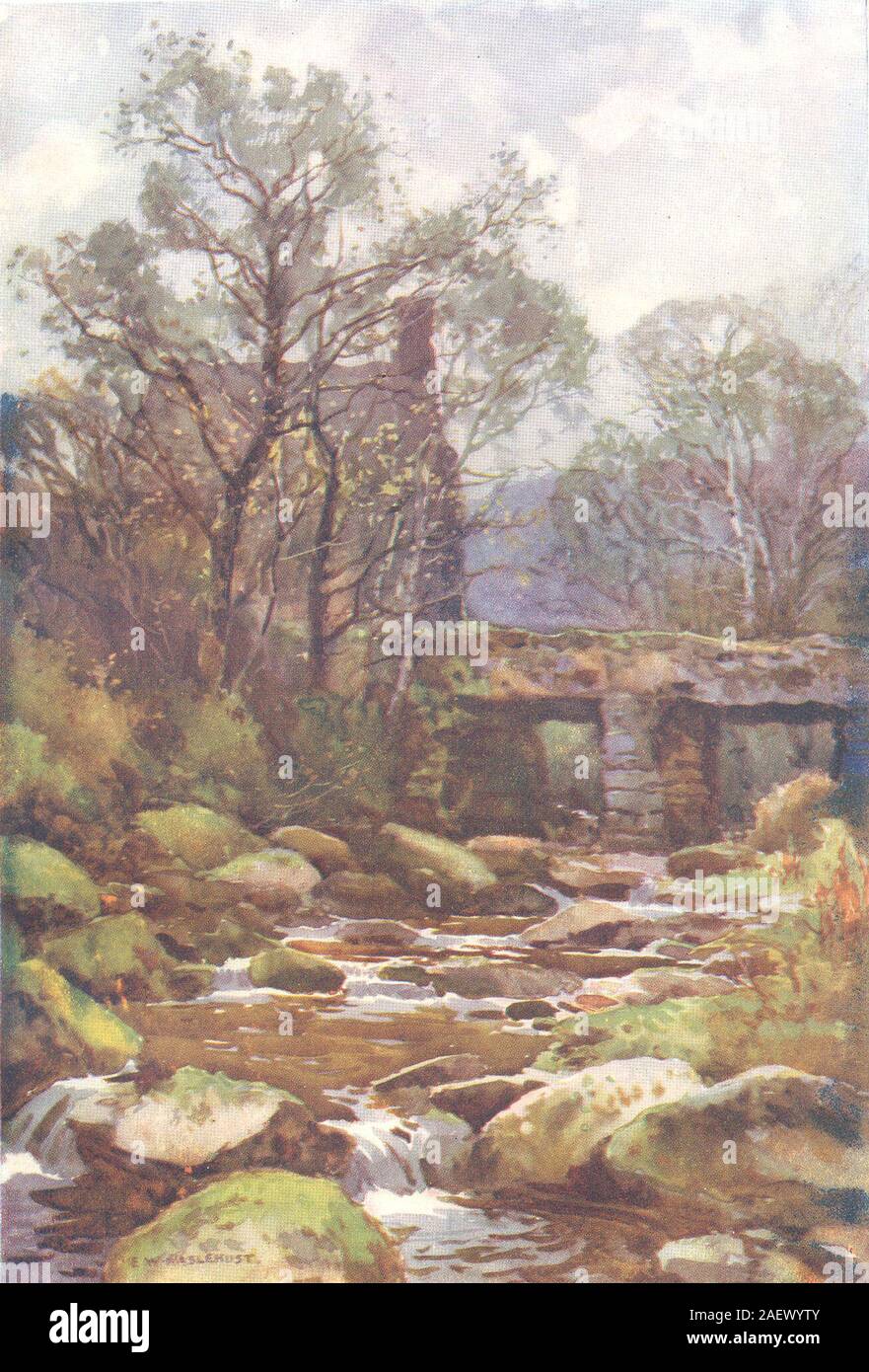 Ponte Ockery, nei pressi di Princetown, Dartmoor. Devon. Da Ernest Haslehust 1920 Foto Stock