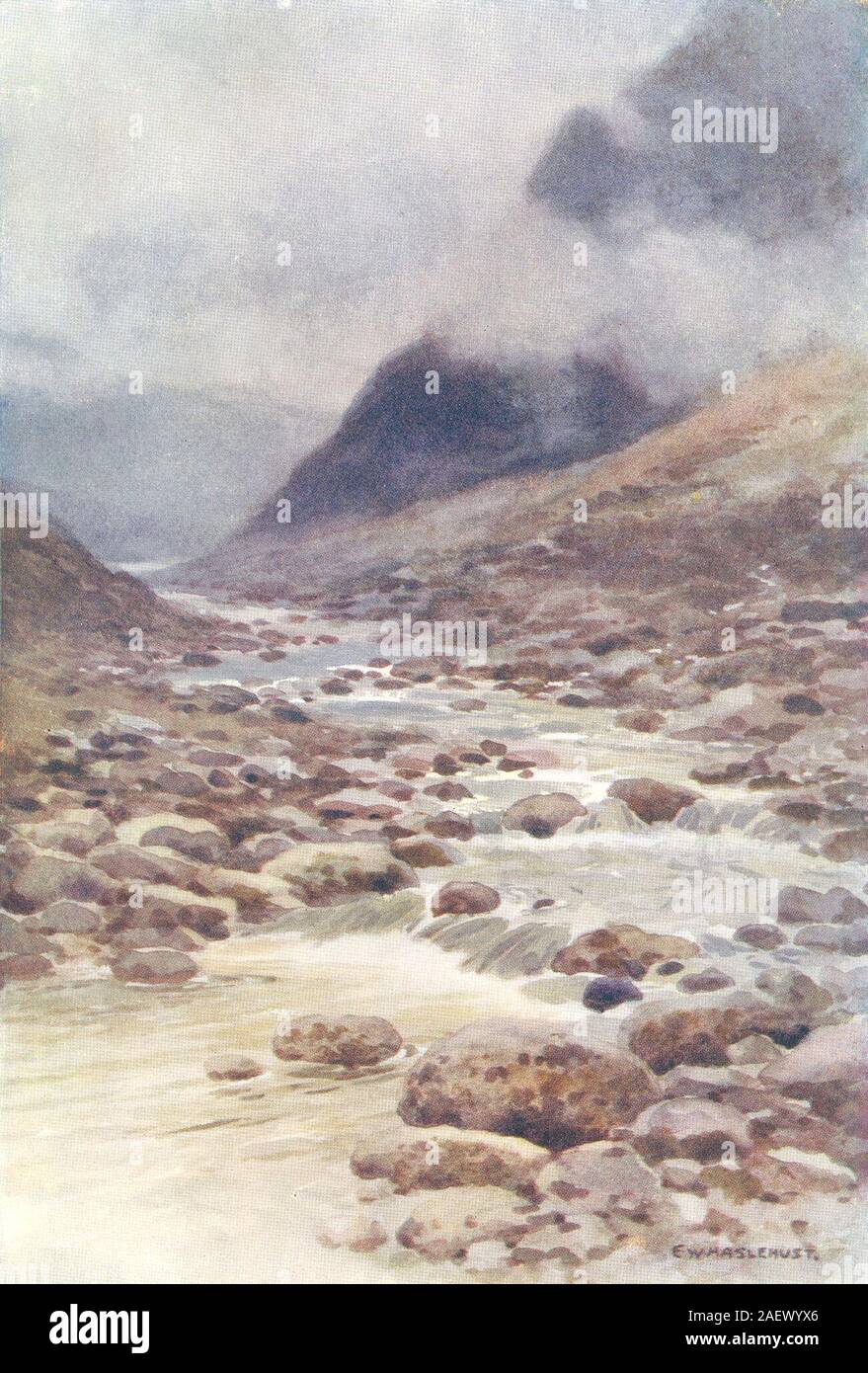 Tavy scindere, Dartmoor. Devon. Da Ernest Haslehust 1920 old vintage print Foto Stock