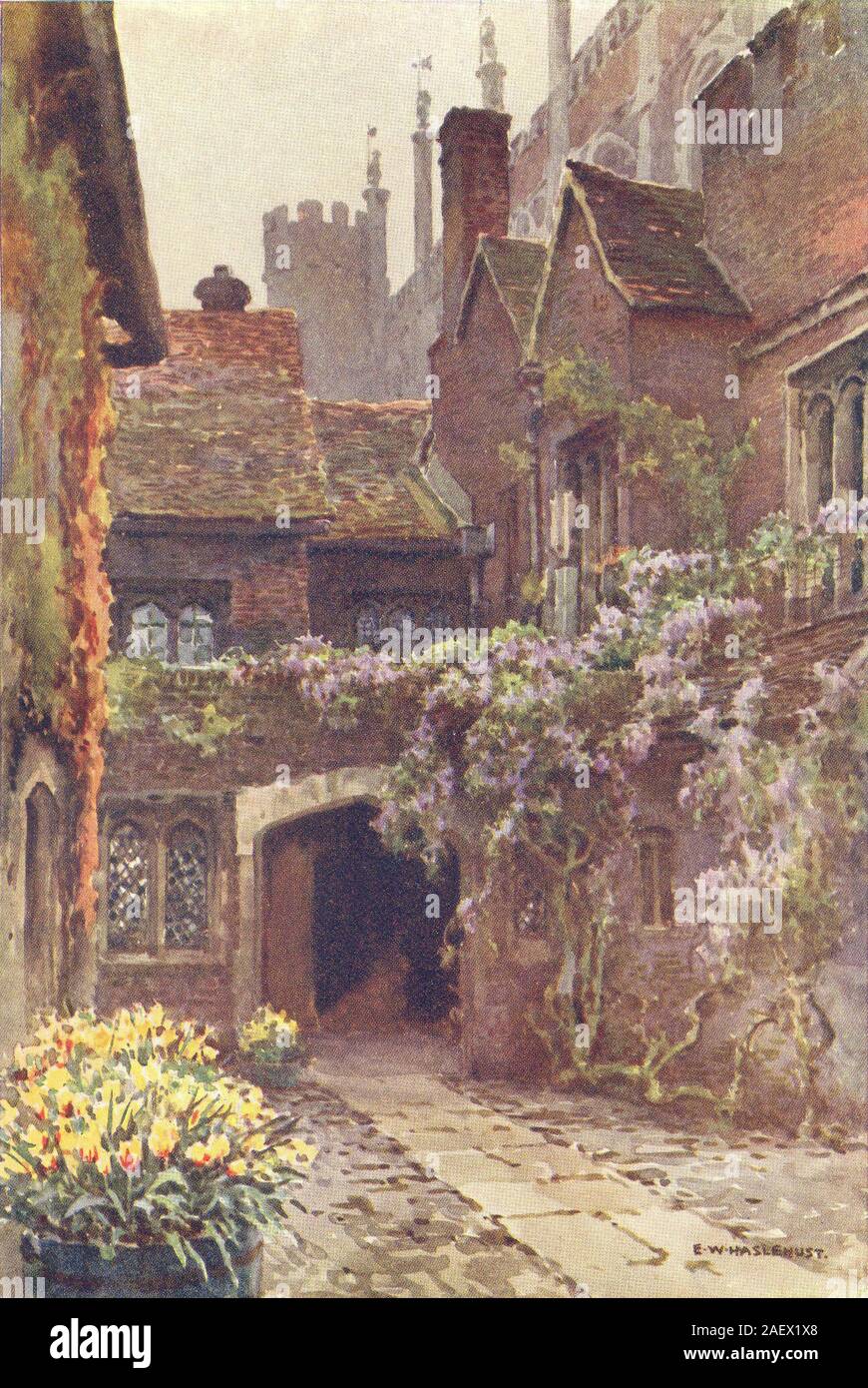 Master del carpentiere, Corte di Hampton Court. Londra. Da Ernest Haslehust 1920 Foto Stock