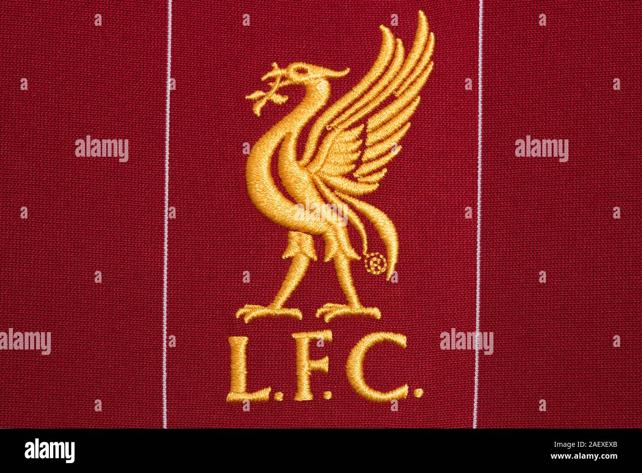 Chiusura del Liverpool FC 2019/20 kit. Foto Stock