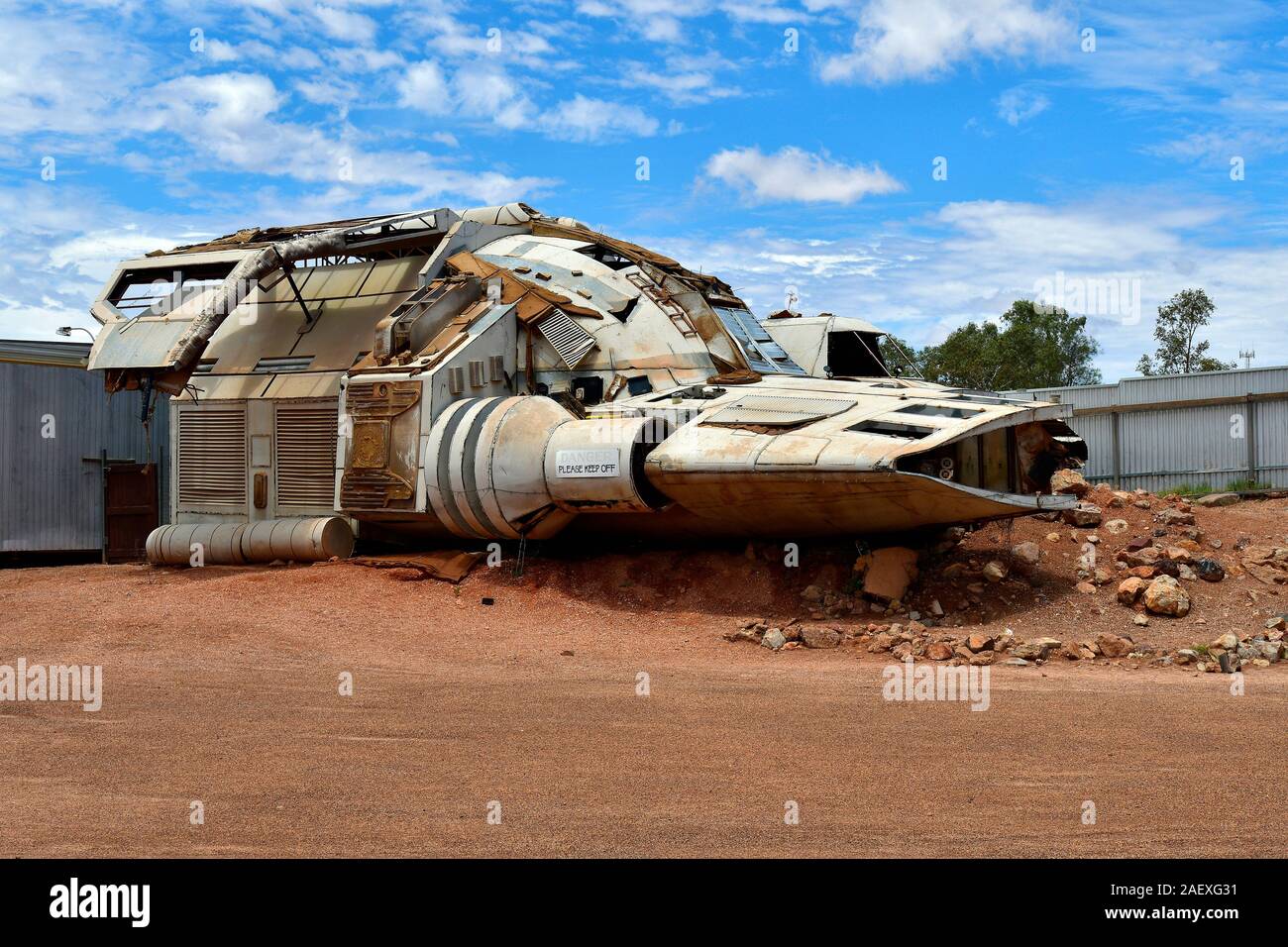 Australia, Coober Pedy, veicolo da ex film di fantascienza impostato Foto Stock