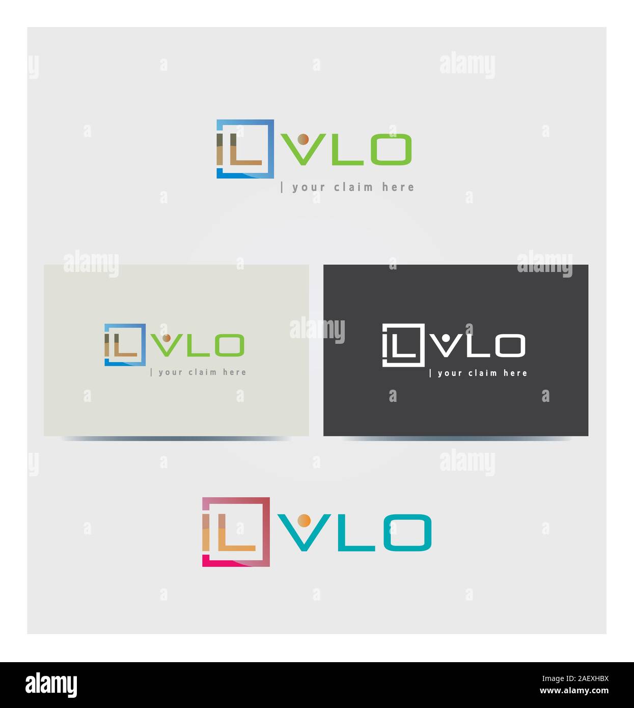 Abstract Logo lettera con la persona come icona V, Logo per il business aziendale, scheda Mock up in diversi colori Illustrazione Vettoriale