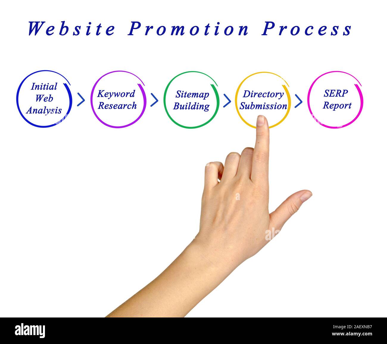 Schema del sito processo di promozione Foto Stock
