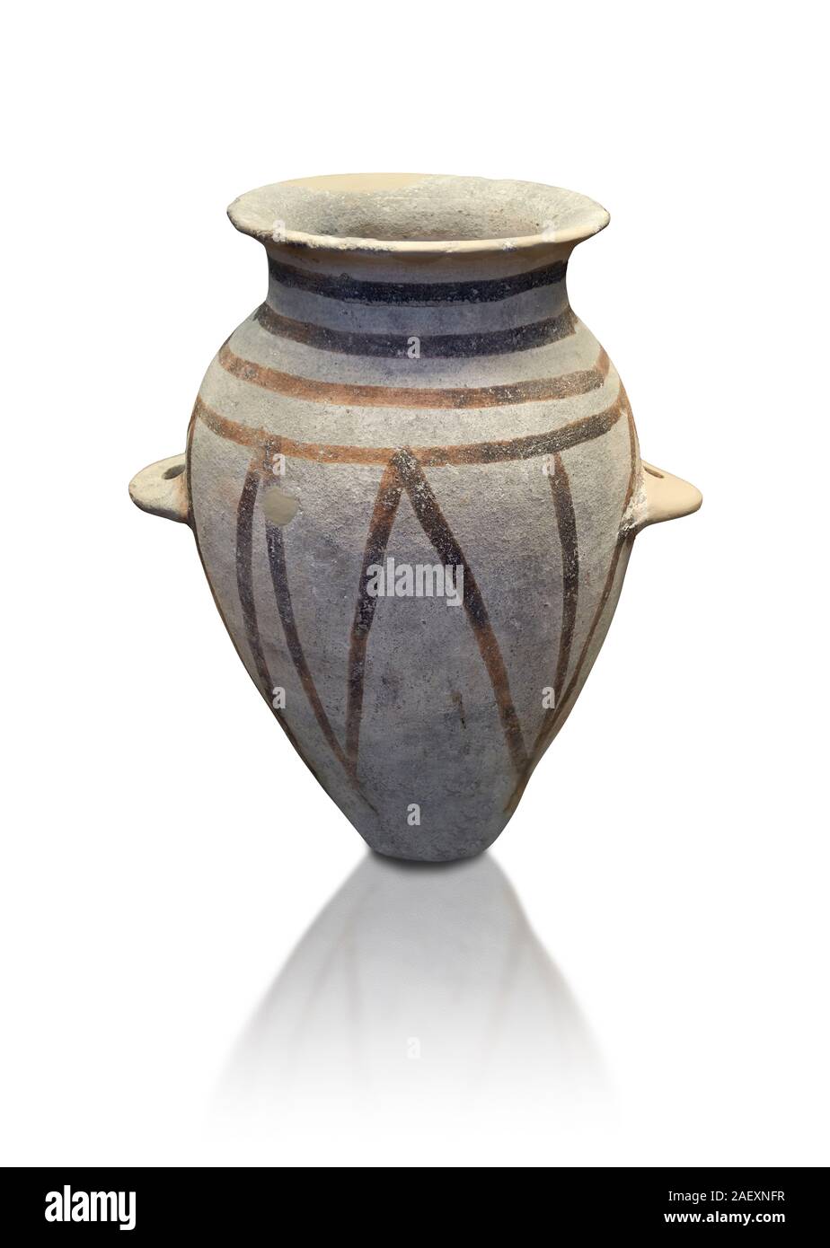Piccolo pithos con motivi geometrici delle Cicladi precoce III (2300-200 a.C.) , Phylakopi, Melos. Museo Archeologico Nazionale di Atene. Cat No 5831,5827. Pentecoste Foto Stock