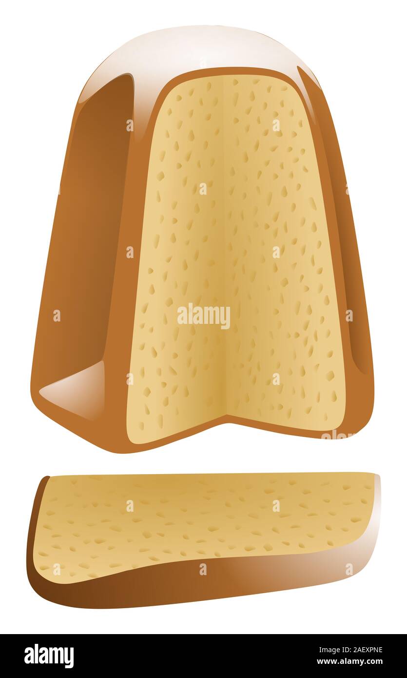Italiano tradizionale torta di Natale Pandoro illustrazione italiana tradizionale torta di Natale Pandoro illustrazione Foto Stock