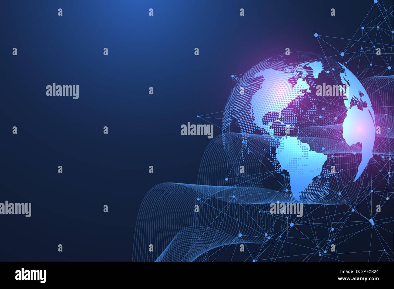 Global network connection concetto sociale. Grande per la visualizzazione di dati. La comunicazione di rete. Internet e tecnologia. Business illustrazione vettoriale Illustrazione Vettoriale