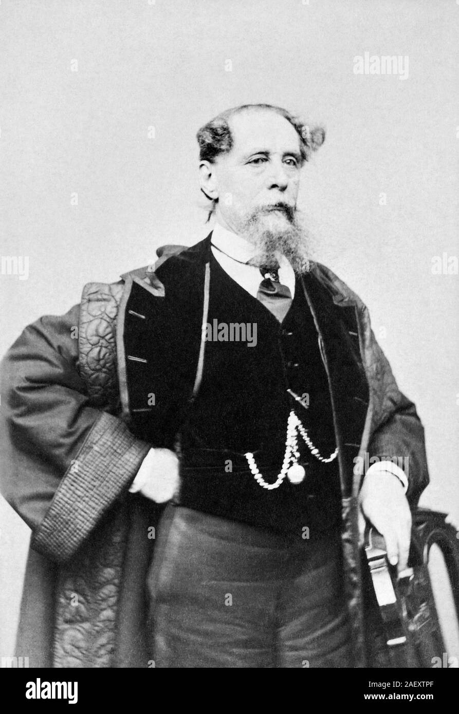 Vintage foto ritratto autore inglese Charles Dickens (1812 - 1870). Foto circa 1867 da J Gurney & Figlio di New York. Foto Stock