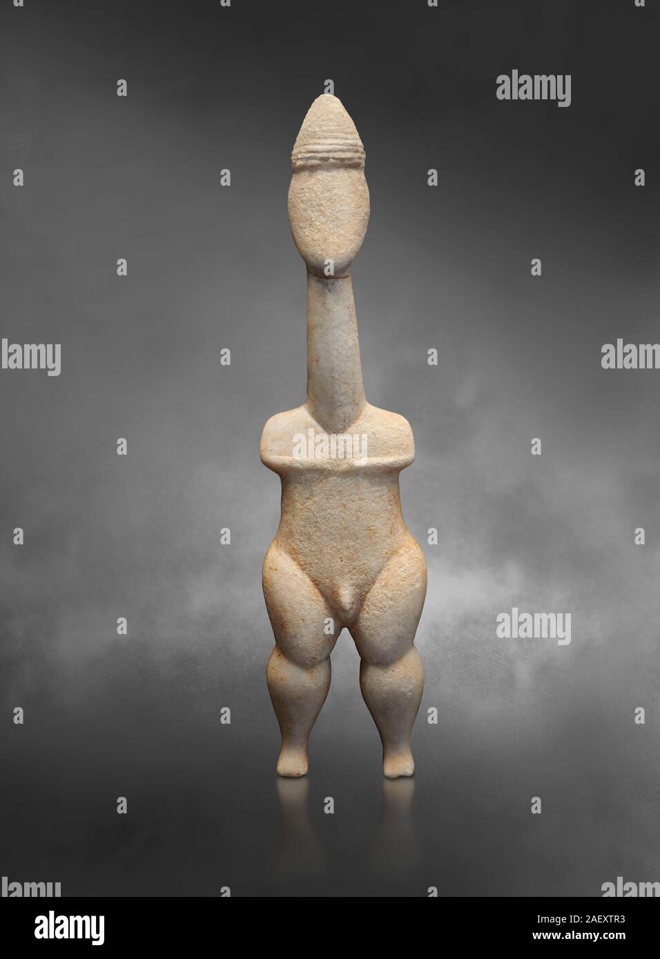 Statua delle Cicladi figurina di naturalistica 'Plastira' tipo di Paros. Inizio periodo cicladico I (fase Grotta-Pelos 3200-2800 BC). Archaeologi nazionale Foto Stock