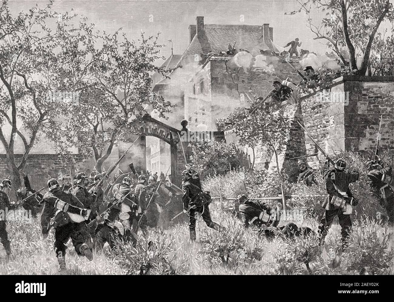 Storming del Geissburg il 4 agosto 1870, la battaglia di Wissembourg Foto Stock