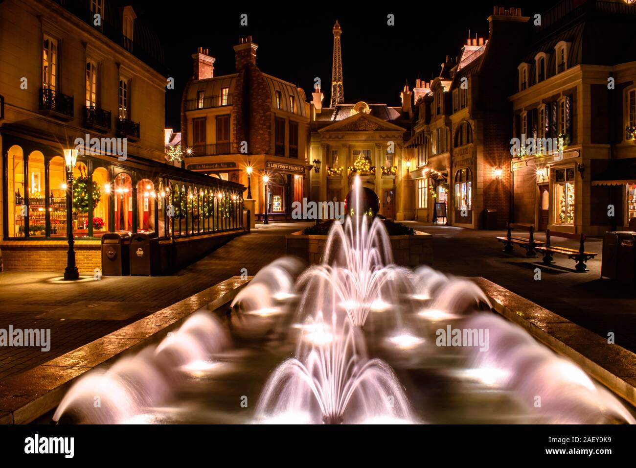 Orlando, Florida. Novembre 29, 2019. Bella Fontana europea in Francia il Pavillion a Epcot (37) Foto Stock