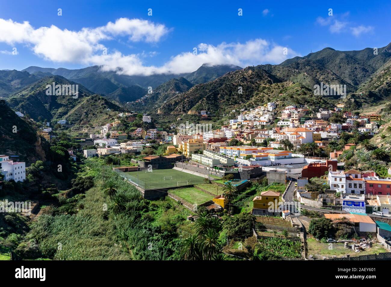 Vallehermoso sull'isola delle Canarie La Gomera Foto Stock