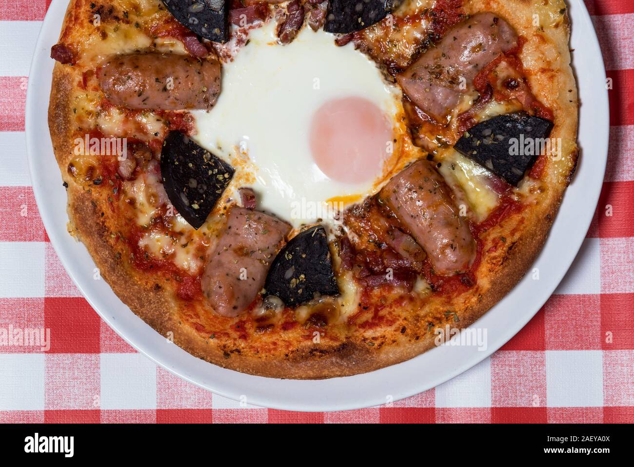 La prima colazione La Pizza. Foto Stock