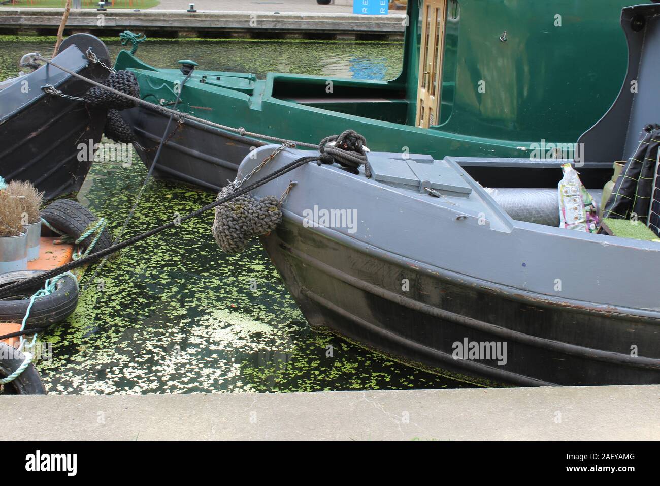 Londra Barge Thames Foto Stock