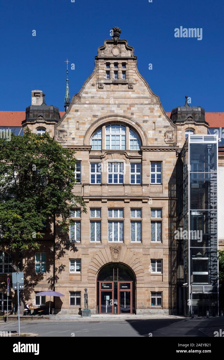 Chemnitz collezioni d'Arte su Theaterplatz Foto Stock