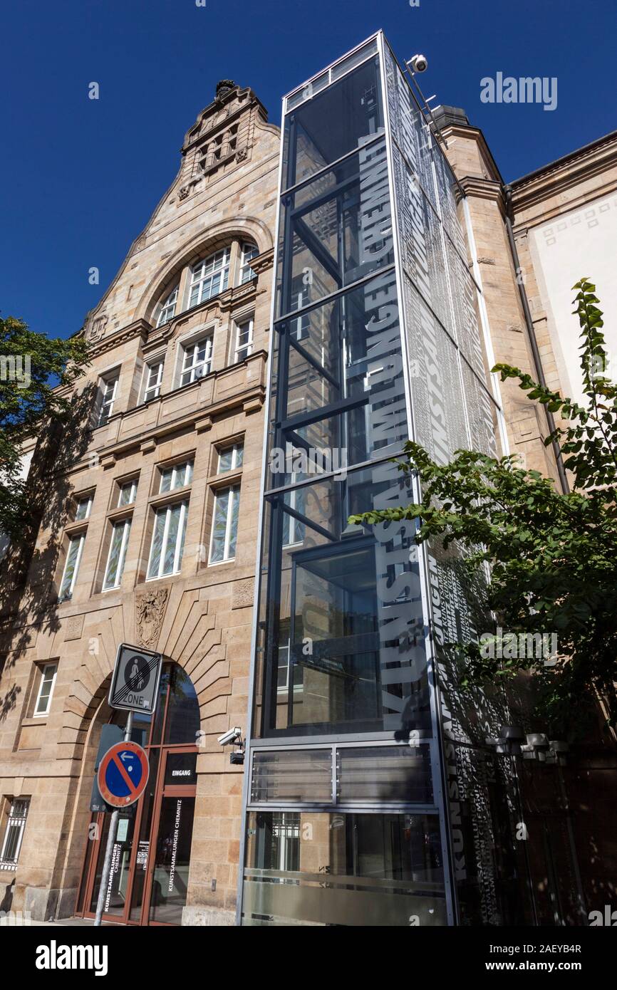 Chemnitz collezioni d'Arte su Theaterplatz Foto Stock