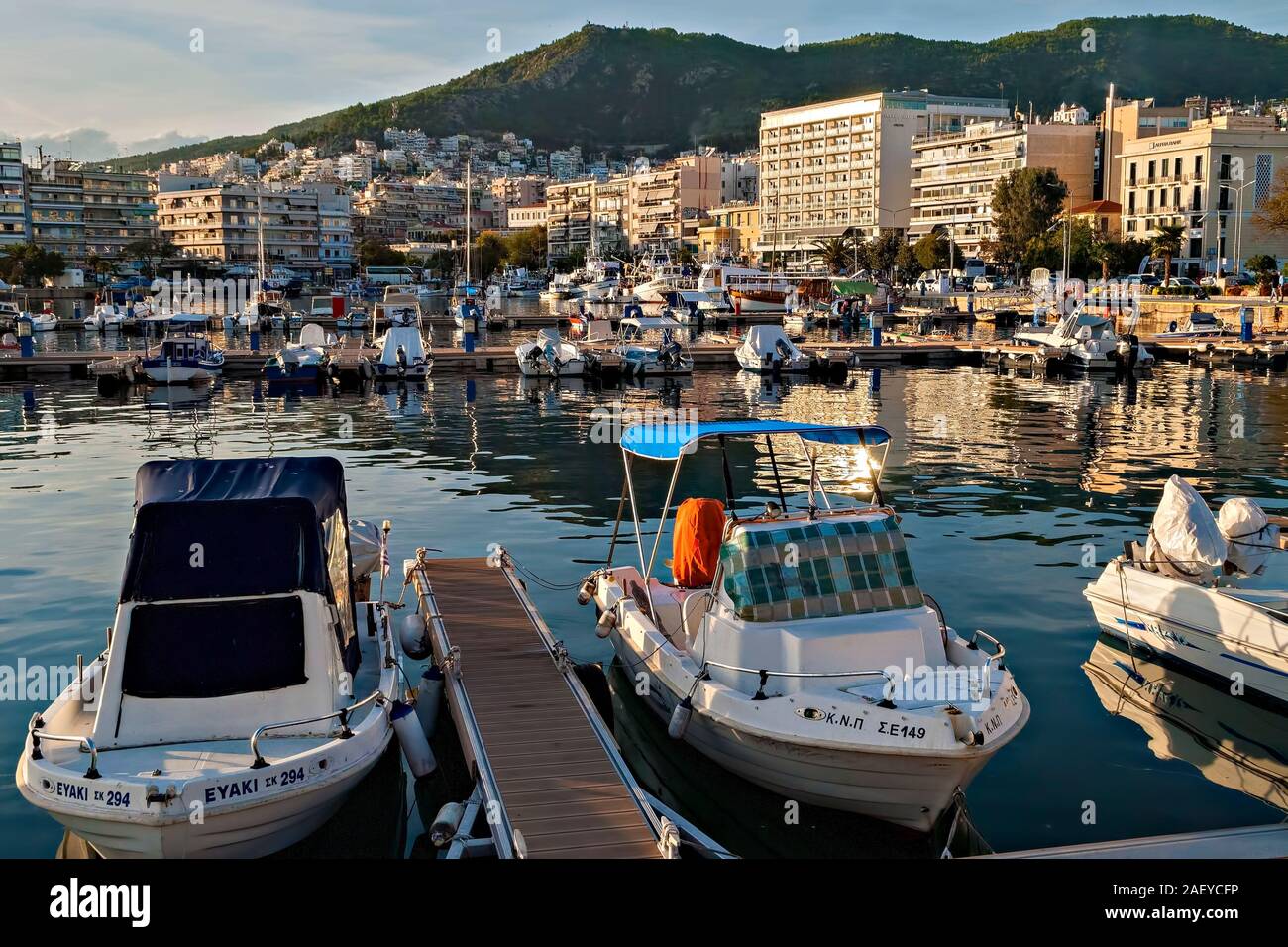 Il porto di Kavala;yachts Grecia; Foto Stock