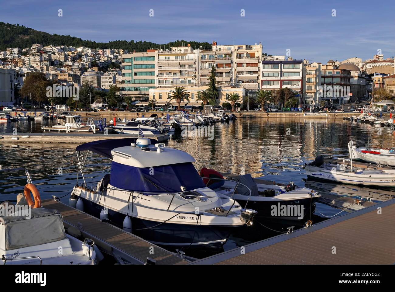 Il porto di Kavala;yachts Grecia; Foto Stock