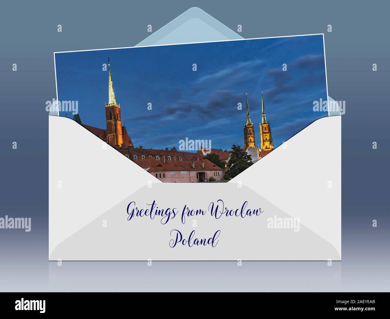 Vista sul fiume Oder alla Cattedrale isola. Ci sono la chiesa a croce (sinistra) e la Cattedrale di Wroclaw (a destra), Wroclaw, Polonia, Europa Foto Stock