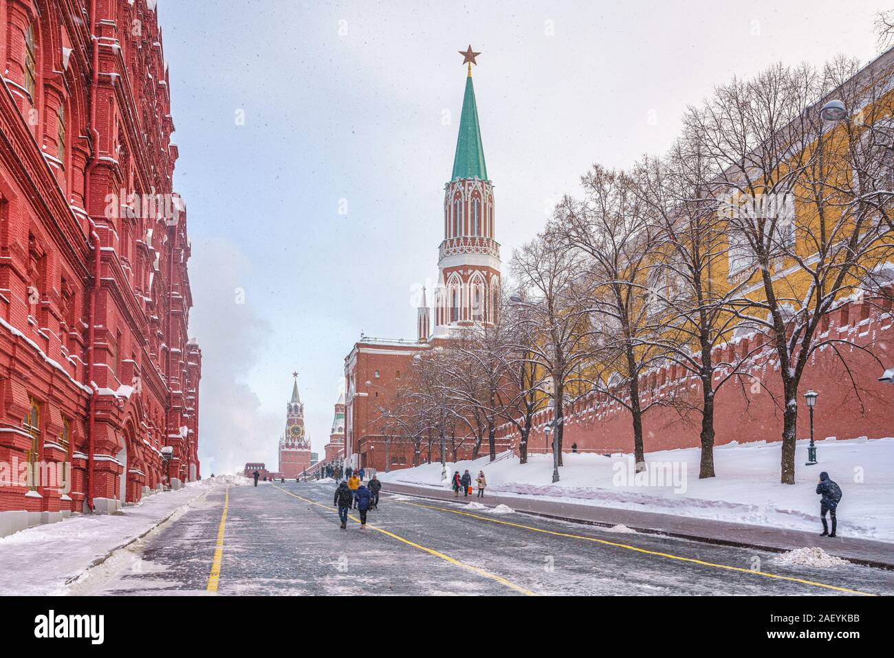 La piazza Rossa di Mosca in inverno Foto Stock