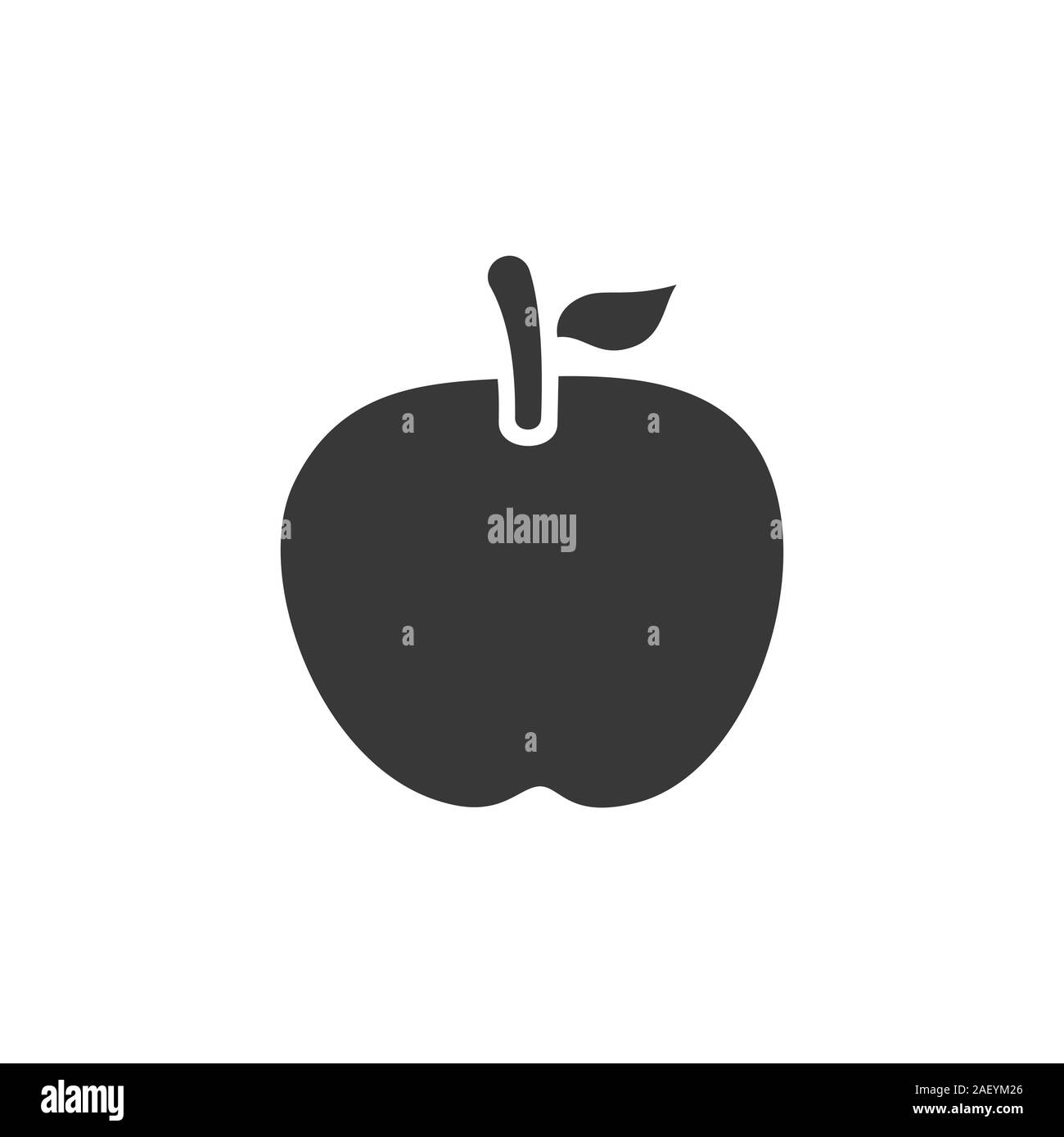 Apple. Icona isolato. Caduta di frutta e cibo piatta illustrazione vettoriale Illustrazione Vettoriale
