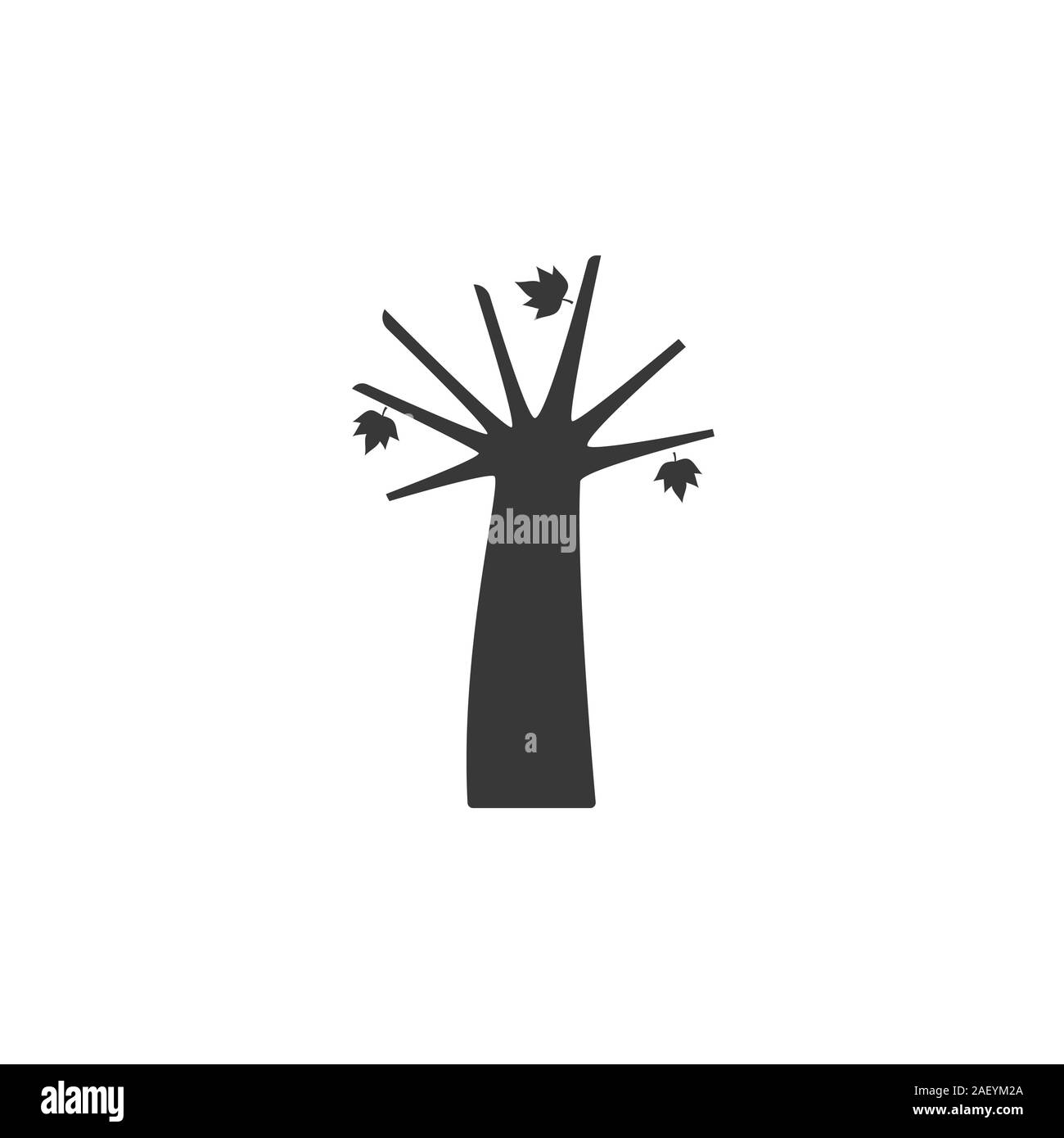 Autumn Tree. Icona isolato. Frutta caduta piatta illustrazione vettoriale Illustrazione Vettoriale