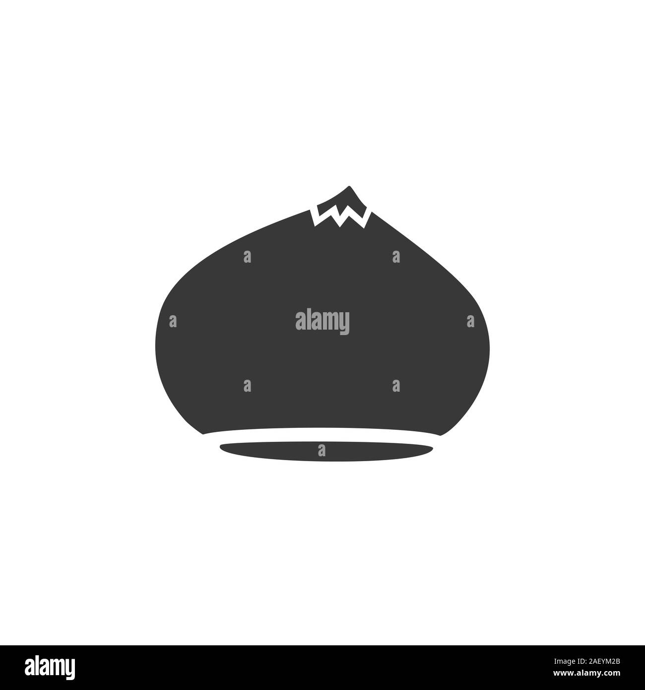 Chesnut. Icona isolato. Caduta di frutta e cibo piatta illustrazione vettoriale Illustrazione Vettoriale