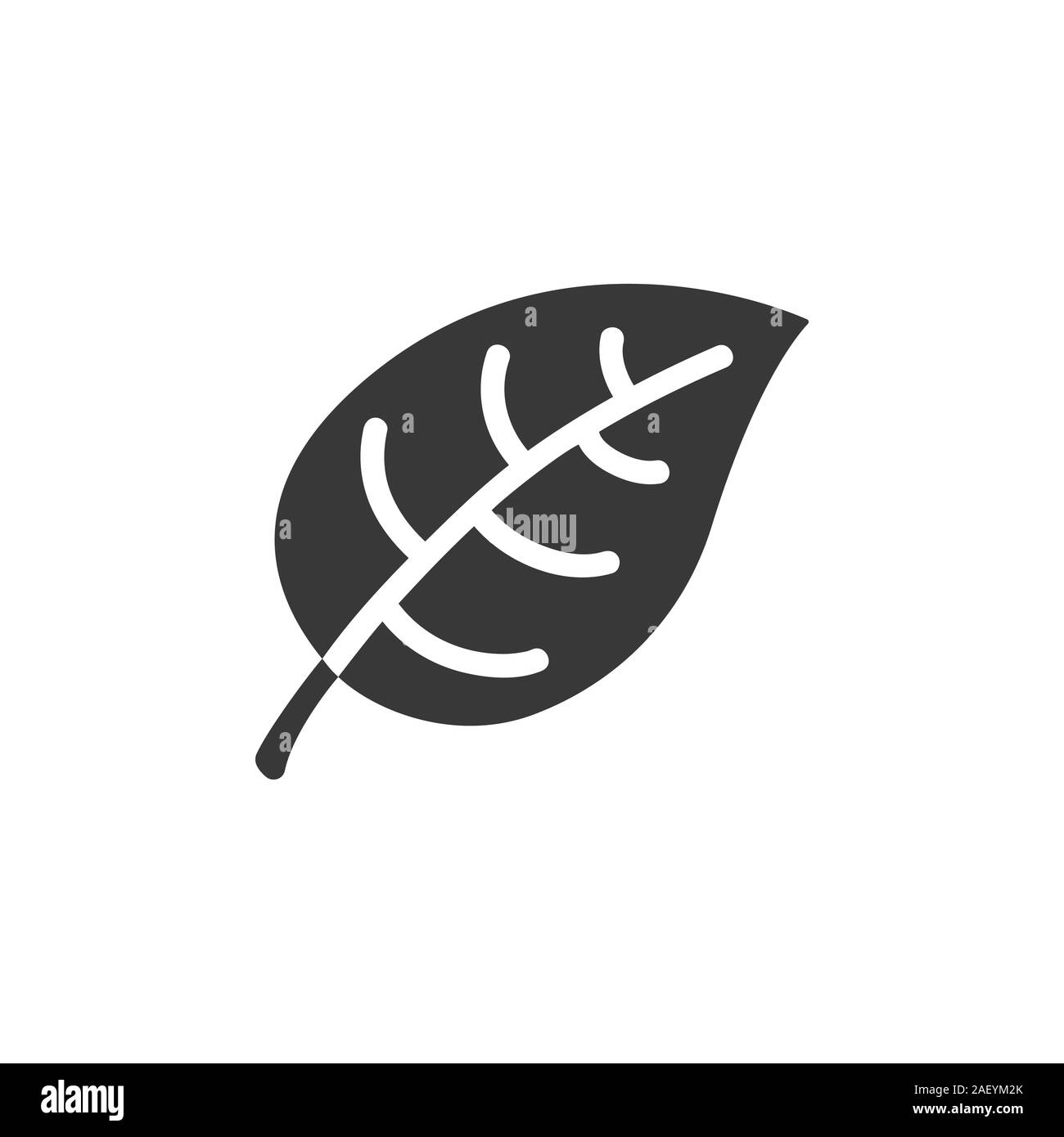 Foglia. Icona isolato. La natura e la caduta piatta illustrazione vettoriale Illustrazione Vettoriale