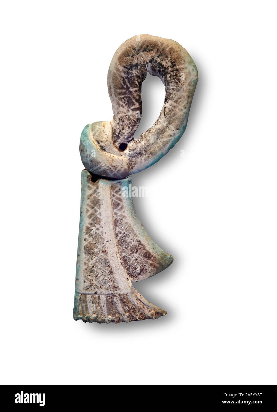 Ceramica micenea nodi sacrale da grave IV, Cerchio Grave, Micene, XVI sec. a.c. Museo Archeologico Nazionale di Atene. Cat No 569, bianco Backgro Foto Stock