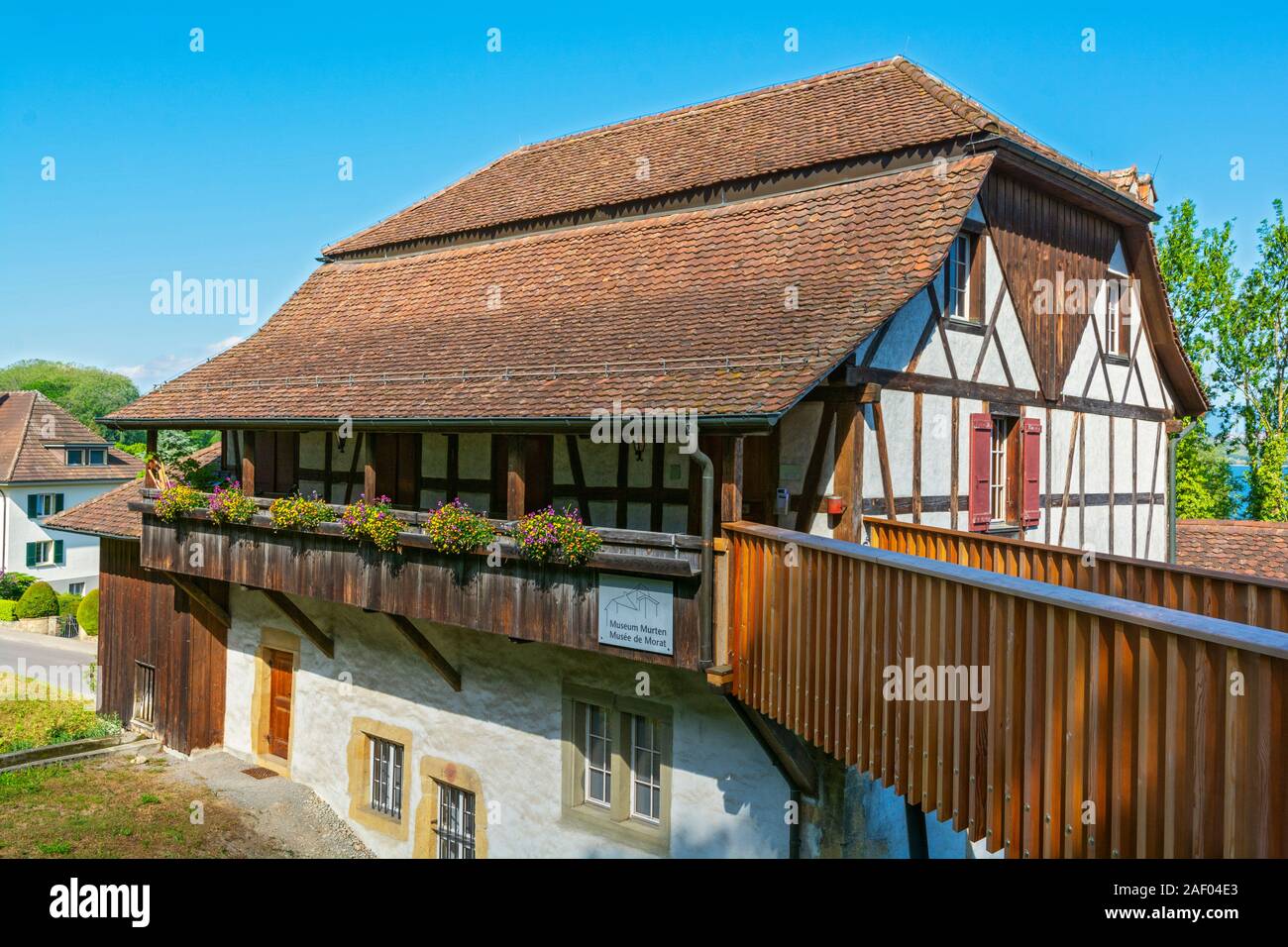 Svizzera Canton Friburgo, Morat in tedesco, Morat in francese, Morat Museum, il Musee de Morat, ex mulino Foto Stock