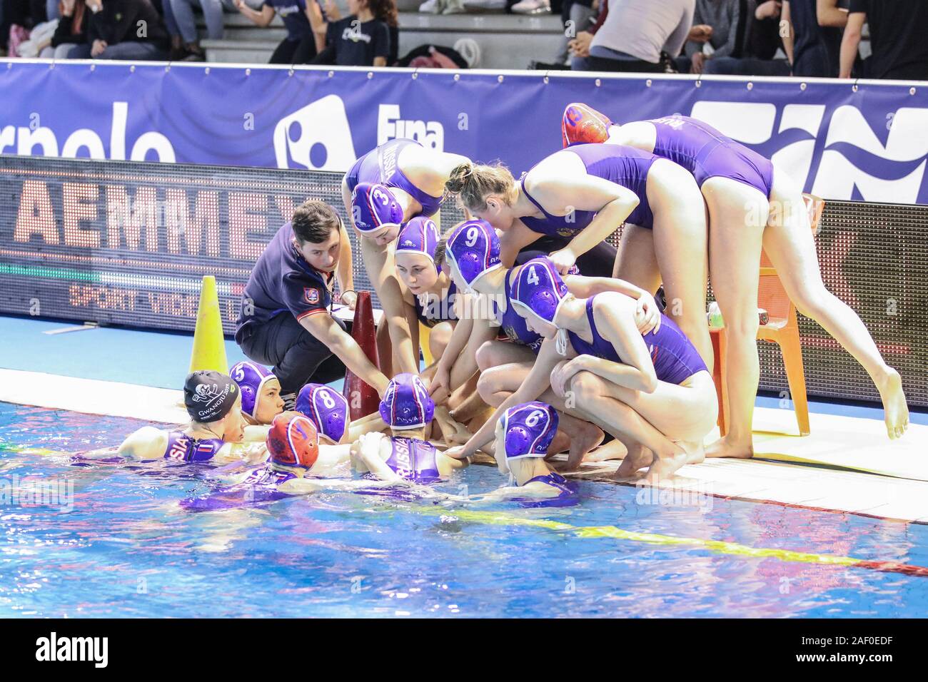 Roma, Italia, 11 dic. 2019, la Russia durante la pallanuoto Campionato Mondiale femminile - Italia vs Russia - Waterpolo Nazionale Italiana - Credito: LPS/Simona Scarano/Alamy Live News Foto Stock