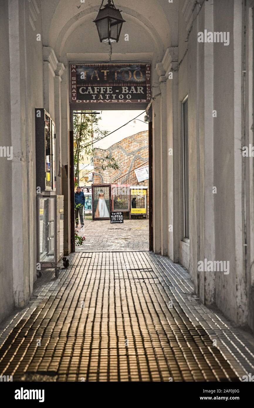 Novi Sad Serbia Area dello Shopping Foto Stock